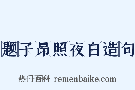 题子昂照夜白造句是什么意思的图片